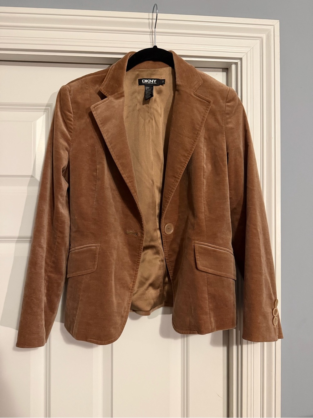 DKNY Brown Velvet Blazer Jacket